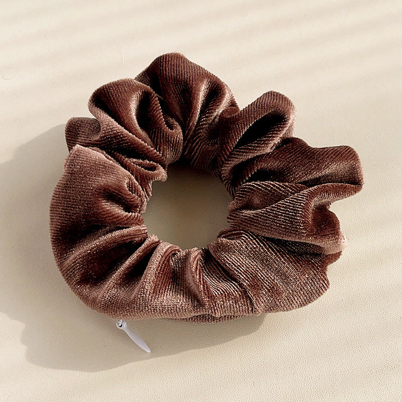 Wholesale Velvet Creative Zipper Pig Intestine Pleated Ponytail Head Rope