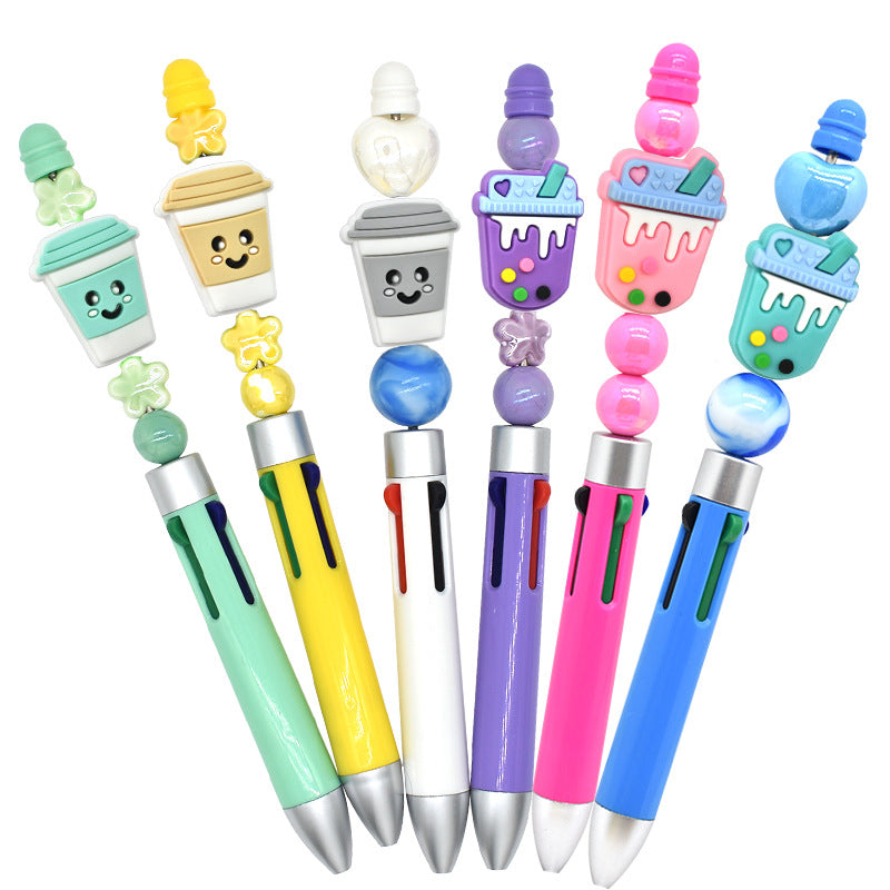Wholesale Random 100pcs Coffee Creative Ballpoint Pen Bead