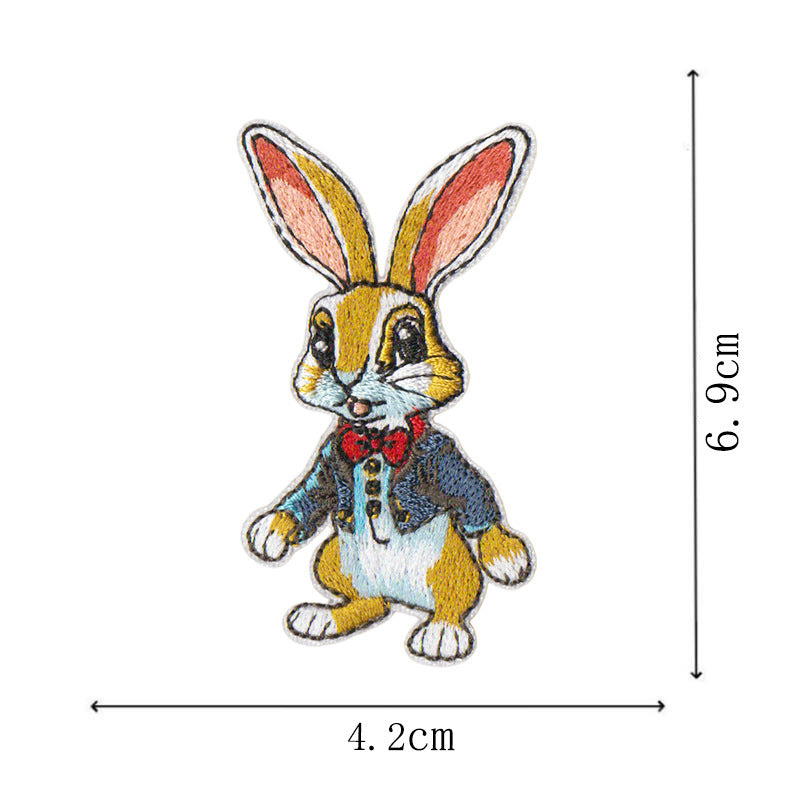 Wholesale Cute Cartoon Rabbit Embroidered Patch Set 9 Pieces Polyester Cotton Decorative Accent For Coats Bags Hats Boutique Resale