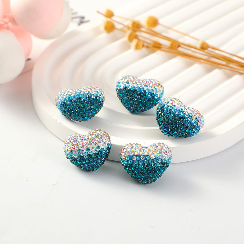Wholesale 50PCS Valentine's Day Gradient Love DIY Rhinestone Beads