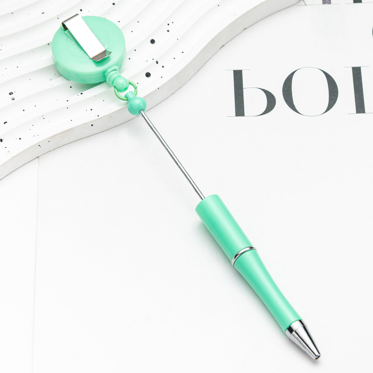 Wholesale 2pcs Beadable Pens Retractable Buckle Plastic Easy Pull Buckle Ballpoint Pen