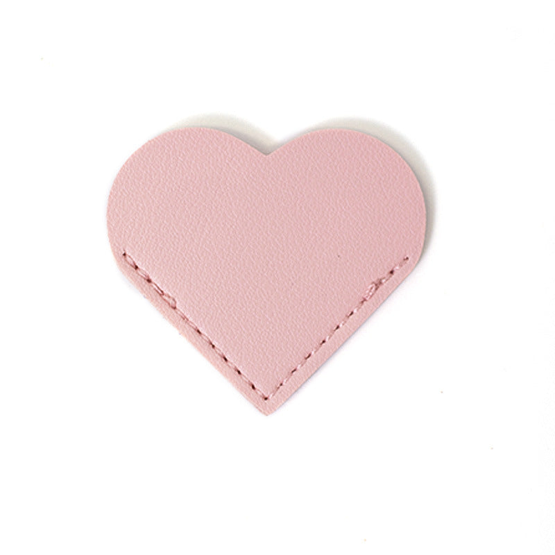 Wholesale Creative Leather Love Pu Simple Portable Book Page Holder Student Gift Heart-shaped Bookmark Book Corner Protective Cover