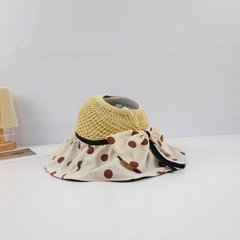 Sombrero de protector solar de lunares de verano al por mayor Big Brim vacía sombrero vacío