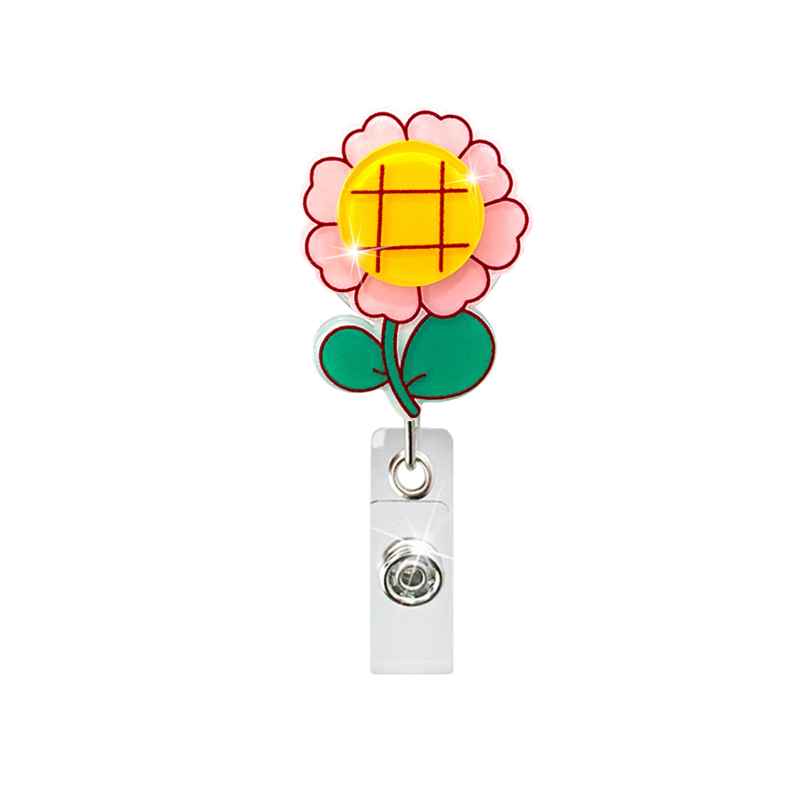 Wholesale Badge Reels Sunflower Retractable Keychain