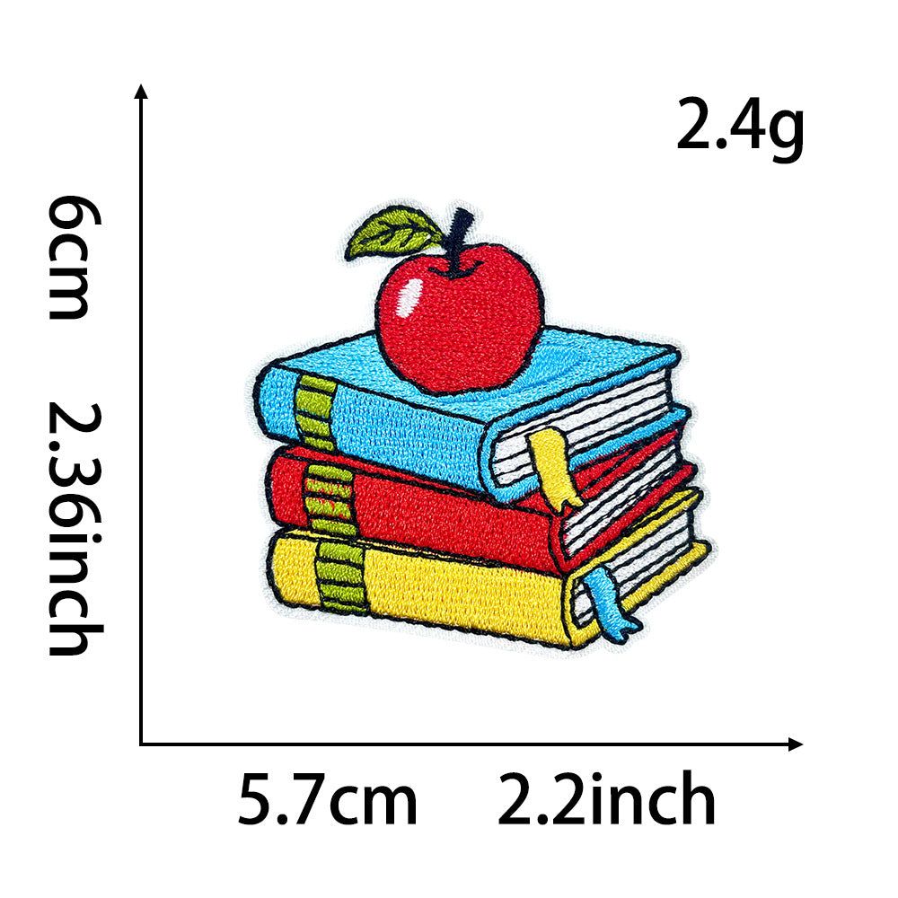 Wholesale Flat Embroidered Teacher S Day Patch Set Sequin Bow Pencil Badge Applique DIY Iron On Decorative Patches For ets