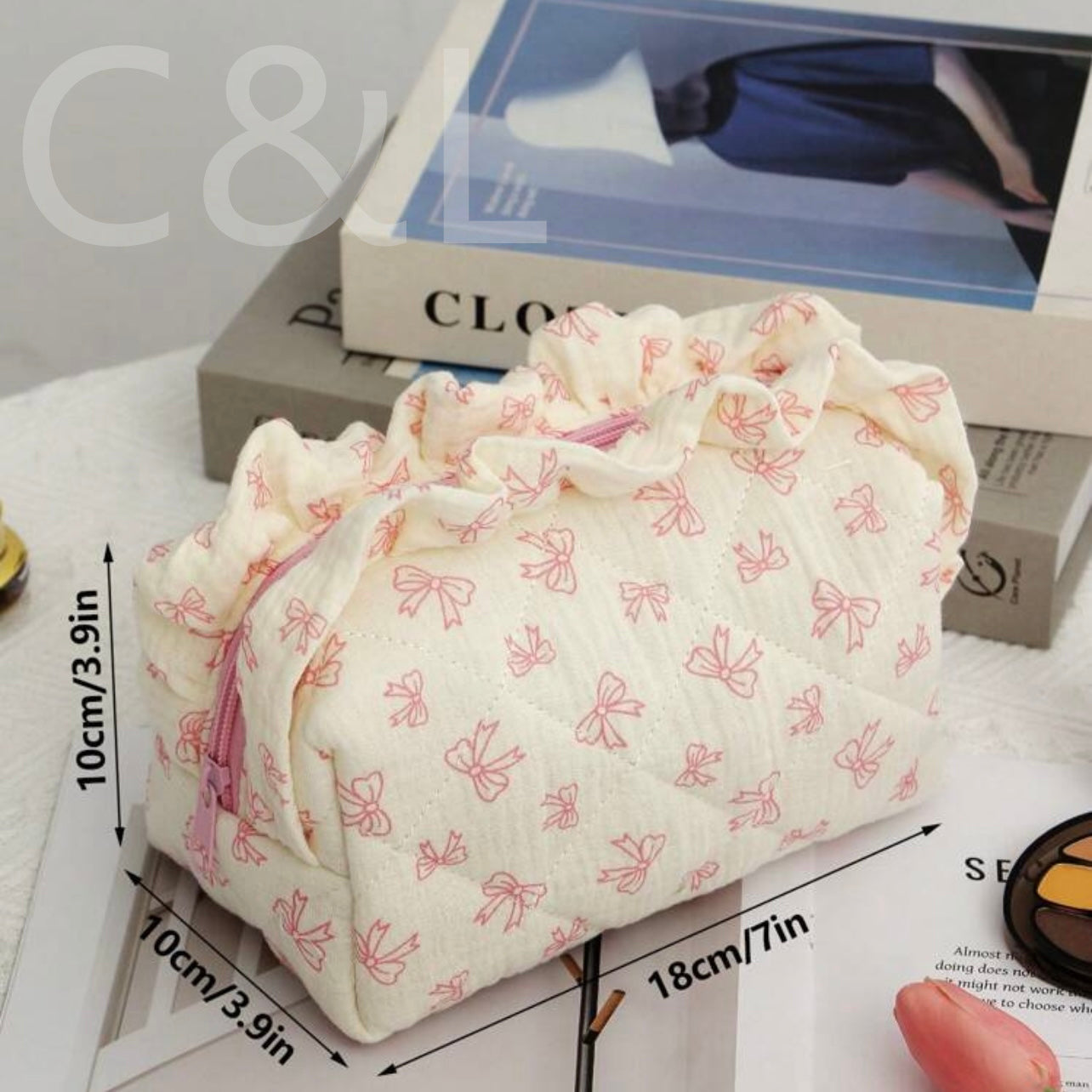 Wholesale New Cotton Crepe Fabric Cosmetic Bag