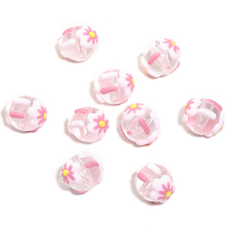 Wholesale Personalized hand-painted flower beads