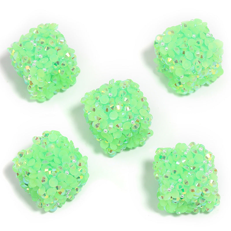 Wholesale 10pcs Colorful Resin Diamond Soft Sugar Beads