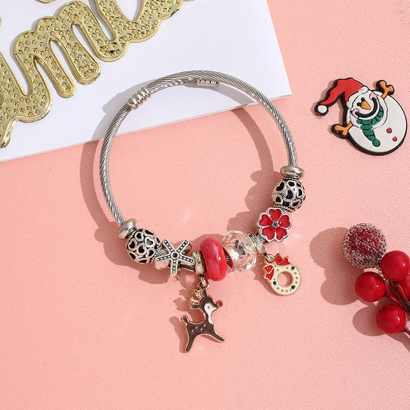Wholesale Stainless Steel Christmas DIY Bracelet