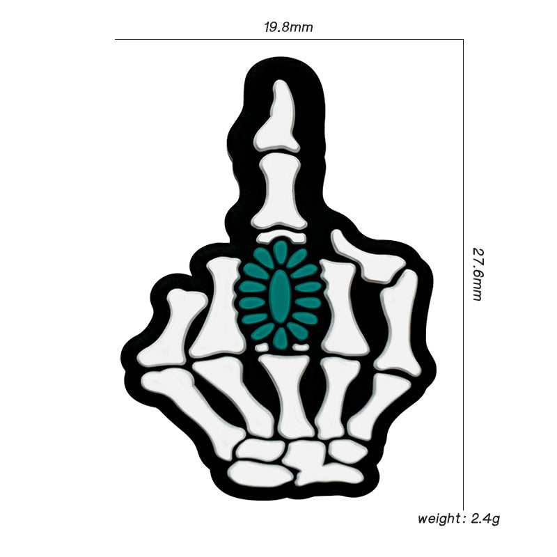 Wholesale 10pcs Cartoon Halloween Skull Fingers with Silicone Beads