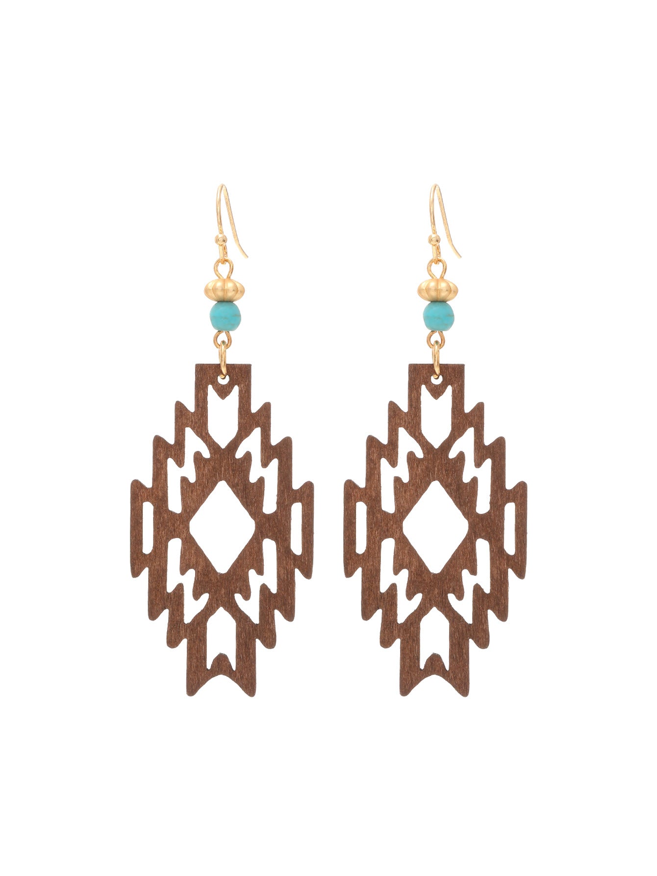 Wholesale Bohemian Hollow Wood Diamond Earrings