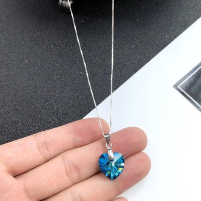 Wholesale S925 Sterling Silver Crystal Sparkling Diamond Necklace