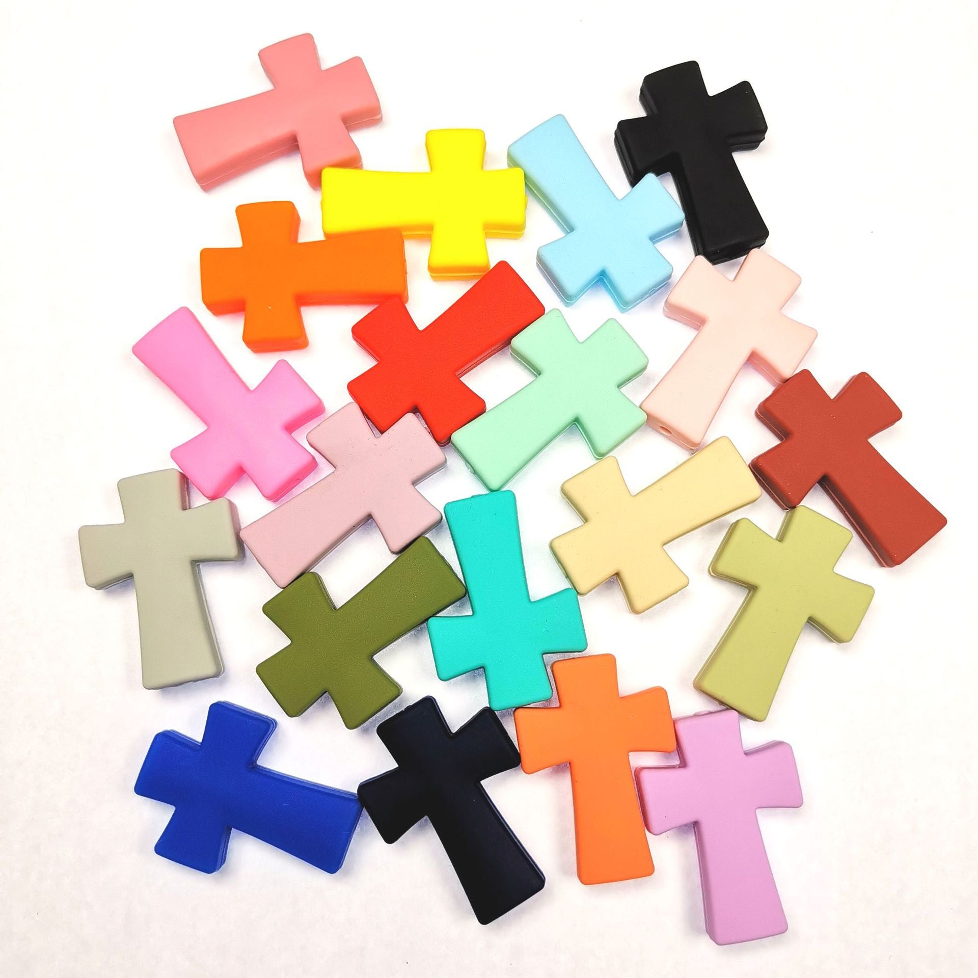 Wholesale 30 PCS DIY Cross Silicone Beads