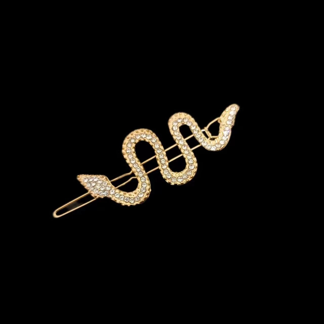 Wholesale personality snake-shaped hairpin ladies cold style retro frog buckle alloy rhinestone clip bangs clip