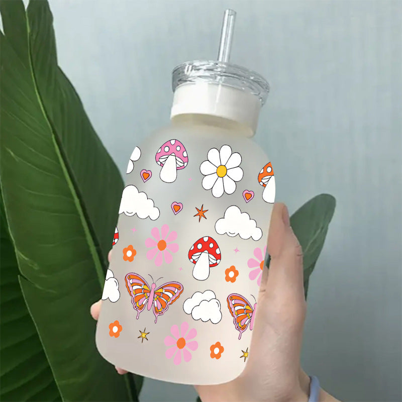 Wholesale Colorful flowers and leaves 16oz Cup UV DTF Wraps