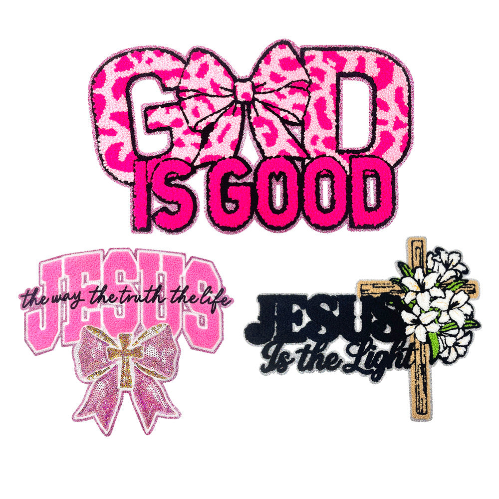 Wholesale Stylish Bow Embroidered Fabric Patch With Adhesive Backing Decorative DIY Applique For Shoes And Hats Craft Sewing Accessory