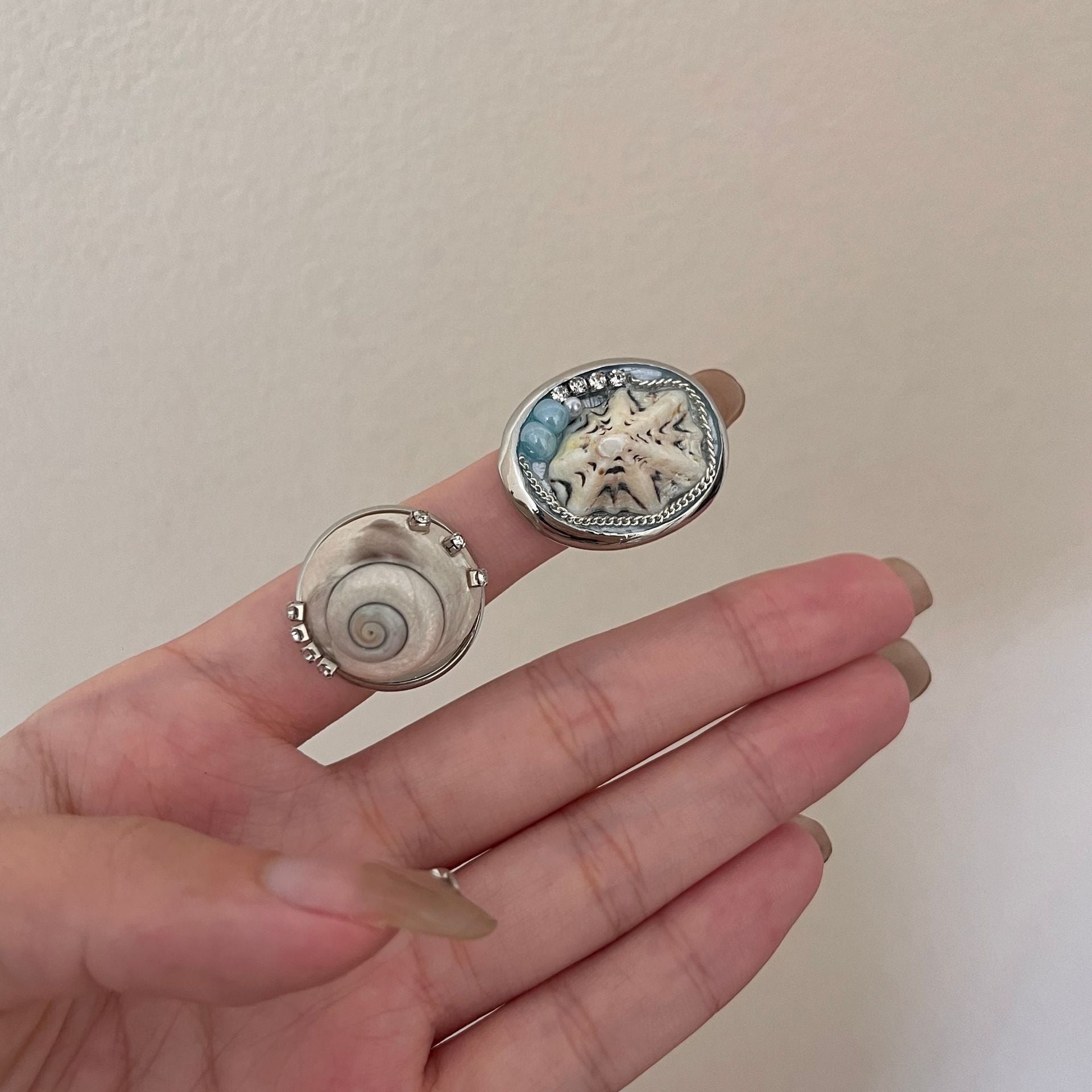 Wholesale Bohemian Holiday Style Snail Shell Wide Version Round Ring