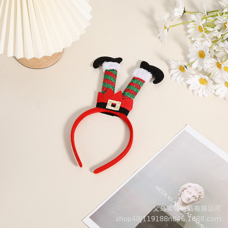 Wholesale Christmas Elf Hat Children's Adult Party Cartoon Santa Claus Snowflake Hat Headband