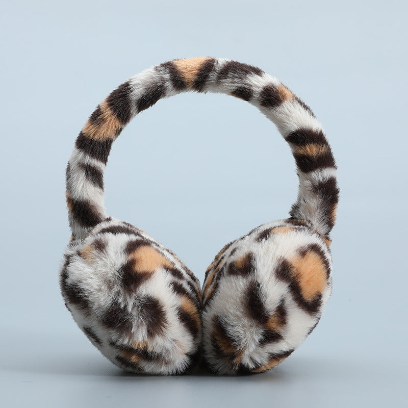 Wholesale Earmuffs Leopard Print Men and Women Winter Warm Windproof Antifreeze Memory Headband Simple Plush Ear Bag
