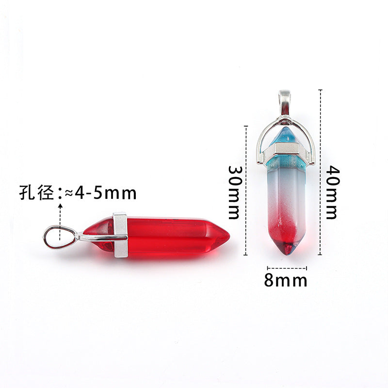 Wholesale Crystal Hexagonal Bullet Hexahedron Necklace Accessories