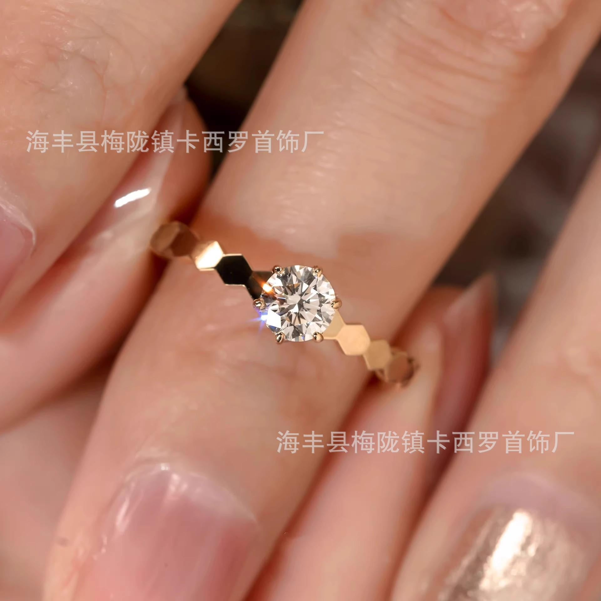 Wholesale Plated 18k Rose Gold Diamond Couple Ring