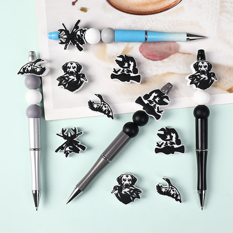 Wholesale 20pcs/ pack deer antler silicone beads DIY straight hole beads