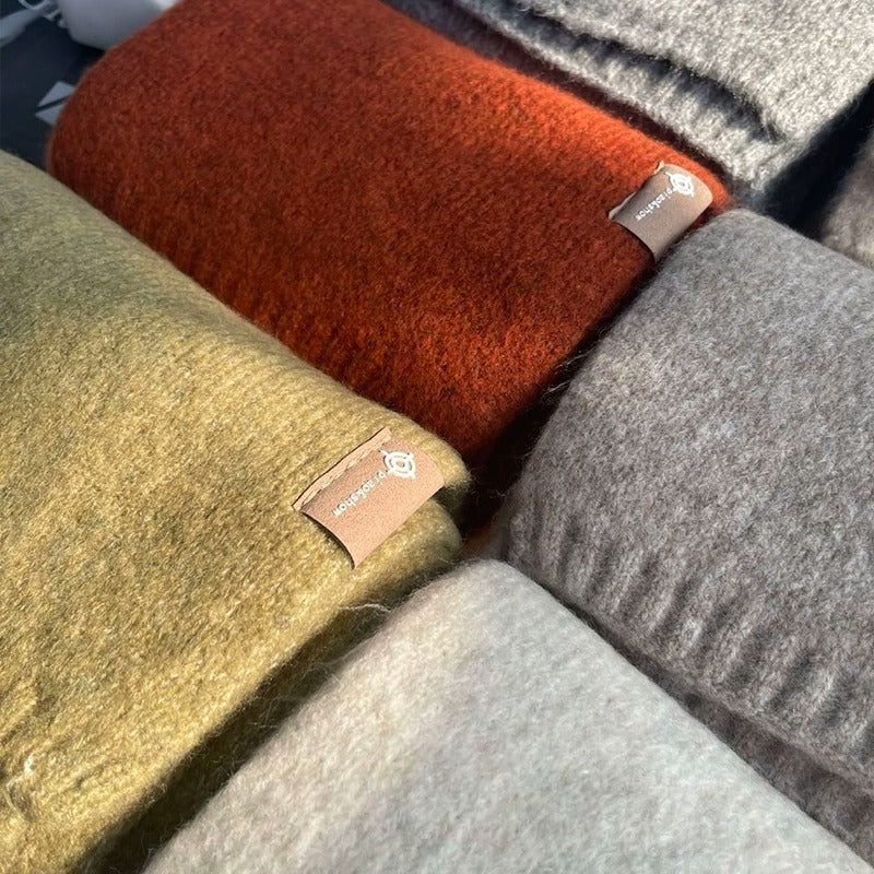 Wholesale Wool Blend Knitted Solid Color Wool Scarf