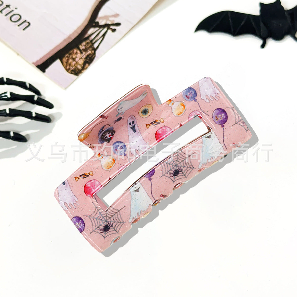 Wholesale  Skull Bat Ghost Square Grab Clip