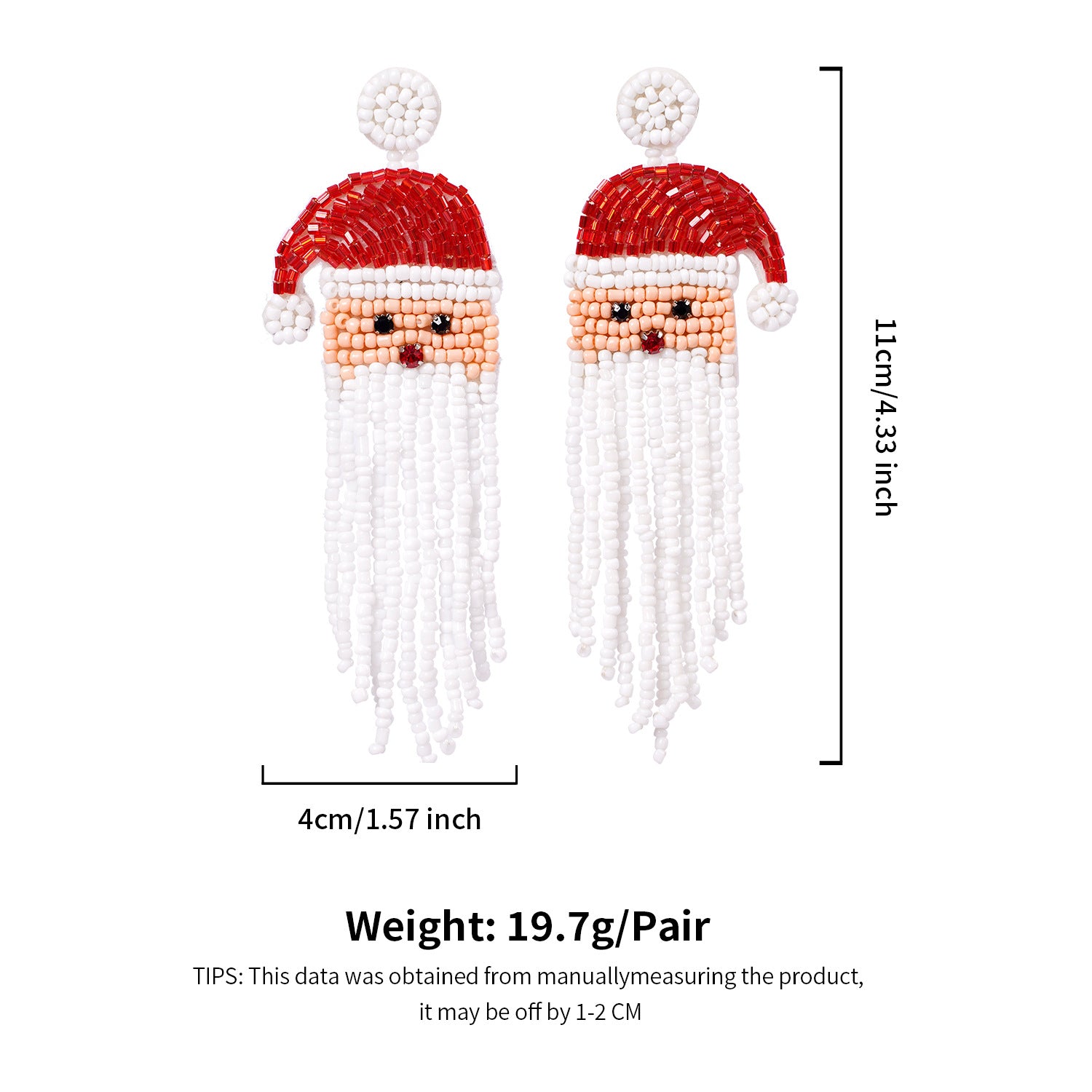 Wholesale Christmas Claus Cartoon Man Logistics Sumi Bead Earrings