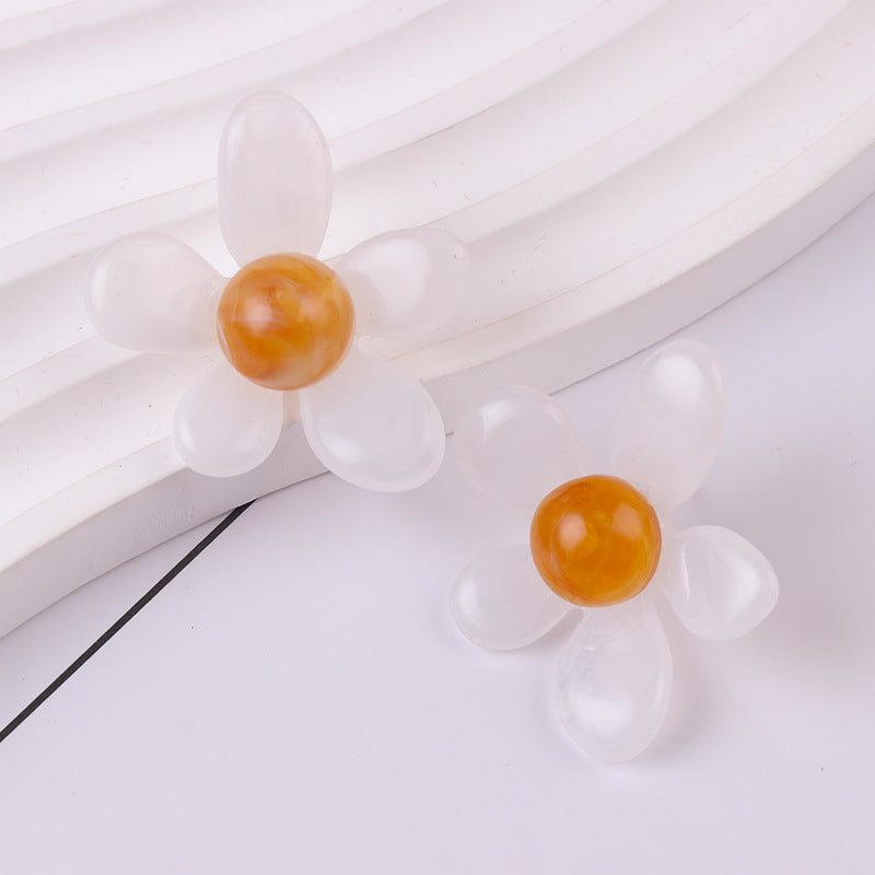 Wholesale Summer fresh earrings five-petal flower jelly color earrings