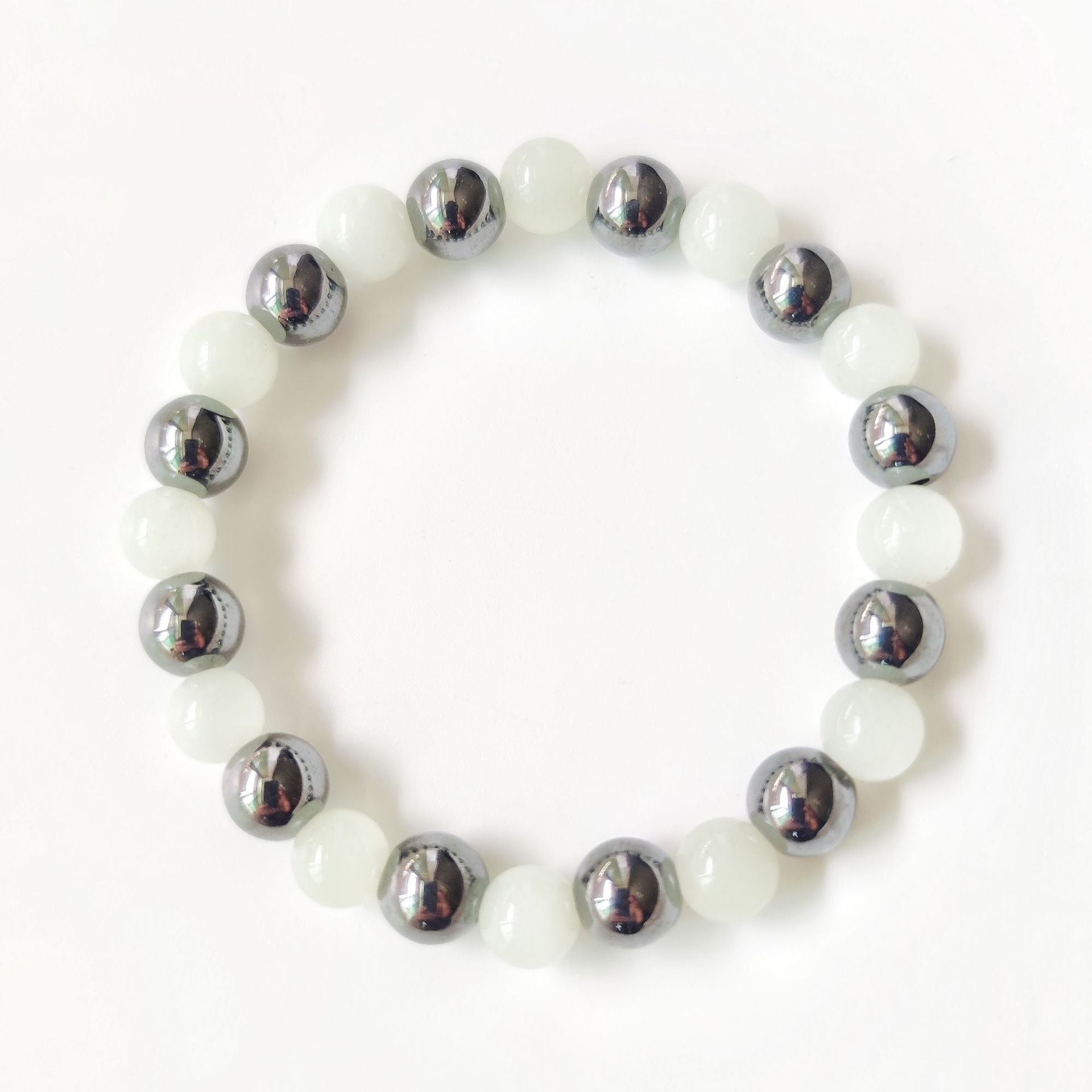 Wholesale Luminous obsidian couple' s best friend fluorite bracelet