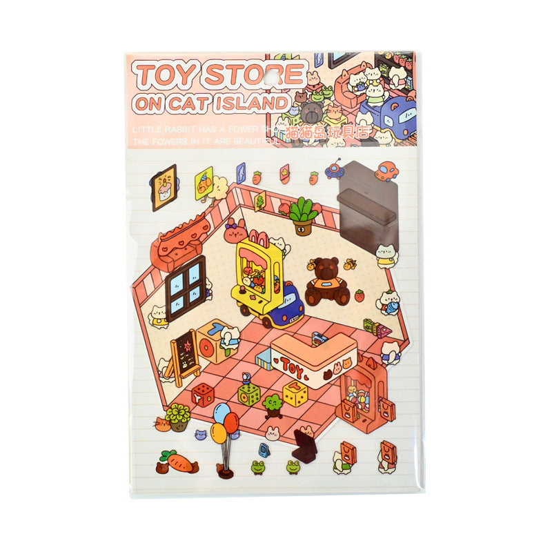 Wholesale decompression miniature scene 2.5D sticker refrigerator magnet