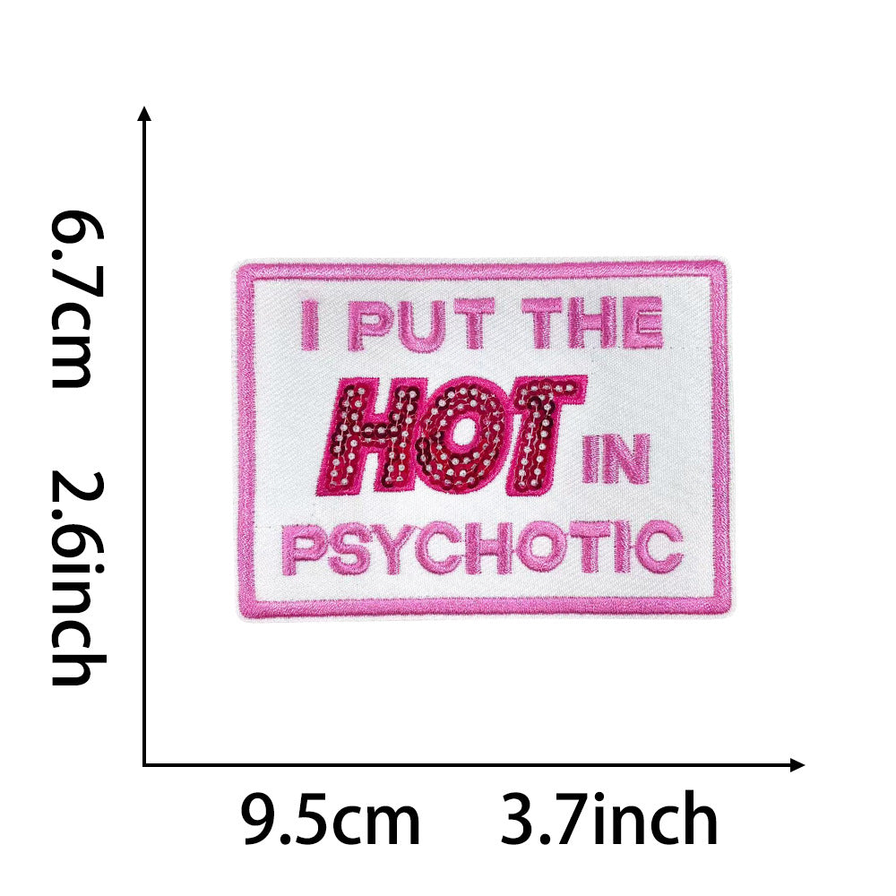 Wholesale 20 Styles Pink Letter Gold Plaid Polyester DIY Iron On Embroidered Patches For Shoes Hats Stylish Gift