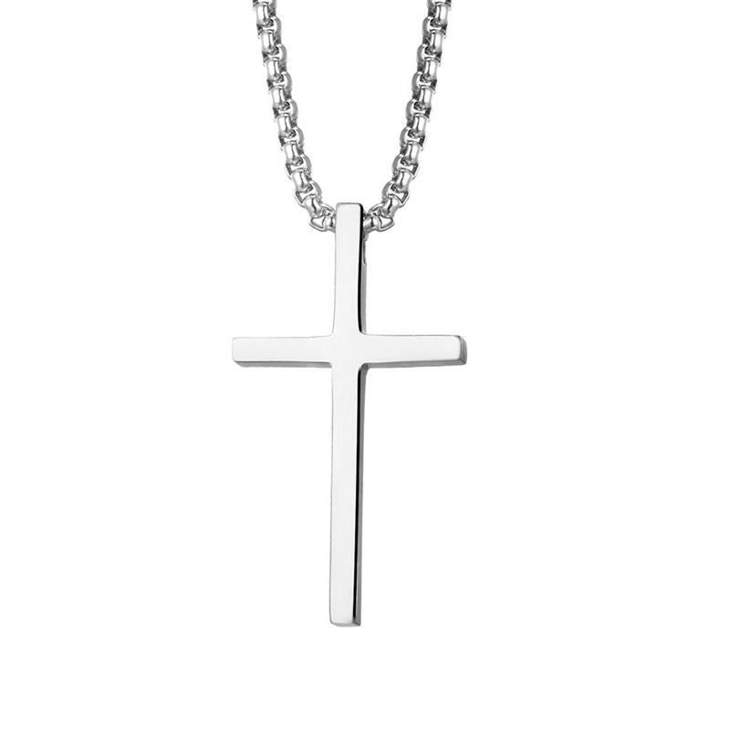Wholesale  Retro Color-free Male Decoration Cross Pendant Necklace Simple Woolen Chain