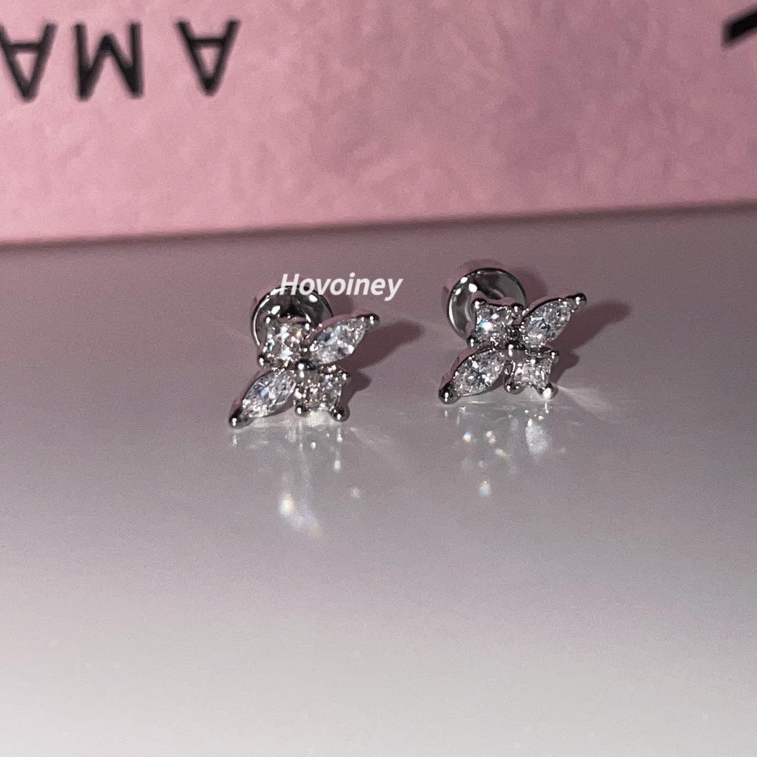 Wholesale Super Flash Horse Eye Zircon Cross Stainless Steel Earrings