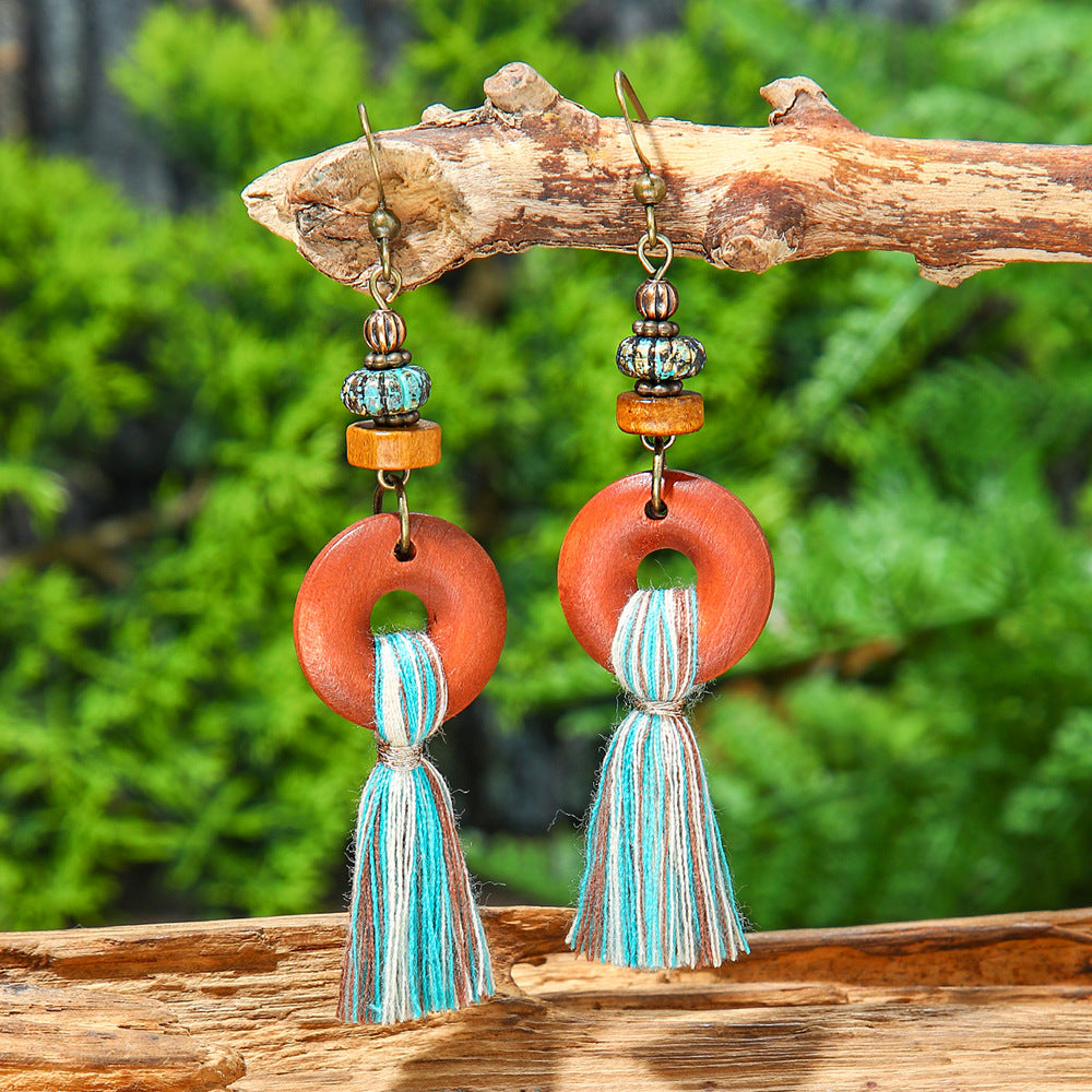 Wholesale Bohemian Retro Tassel Earrings Zinc Alloy Fashion Accessory For Party Wear And Resale