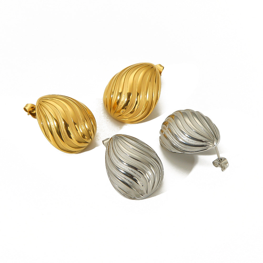 Wholesale Threaded 18k Gold Stainless Steel Stud Earrings