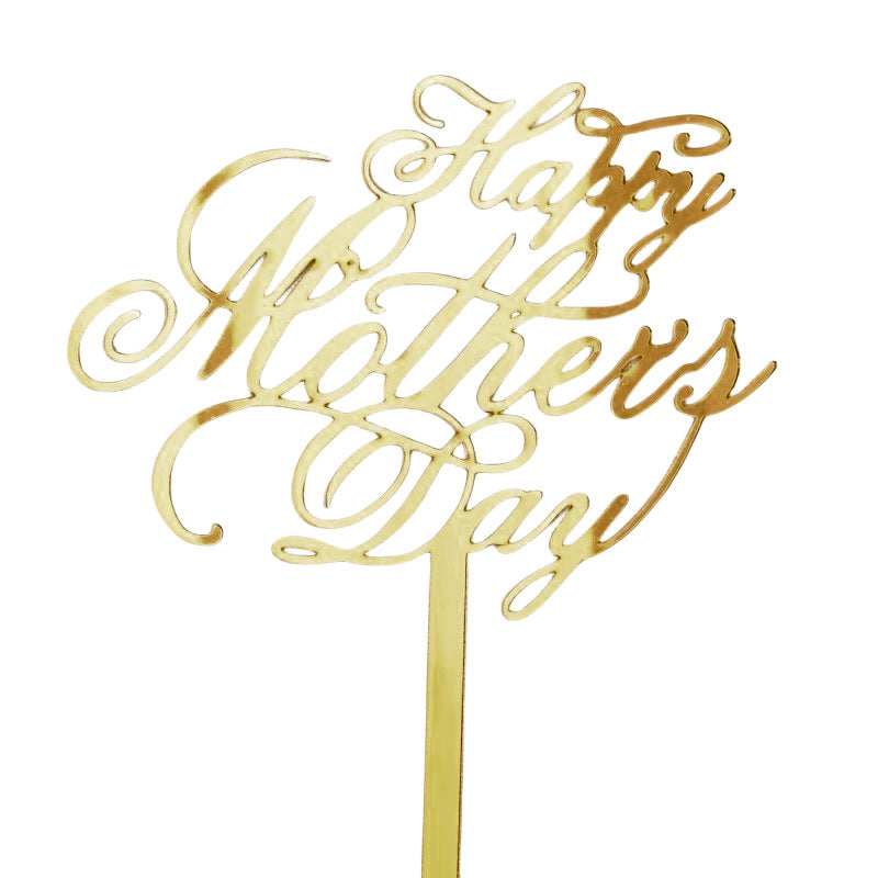 Wholesale 10PCS/PACK Mother's Day Happy Acrylic Cake Insertion
