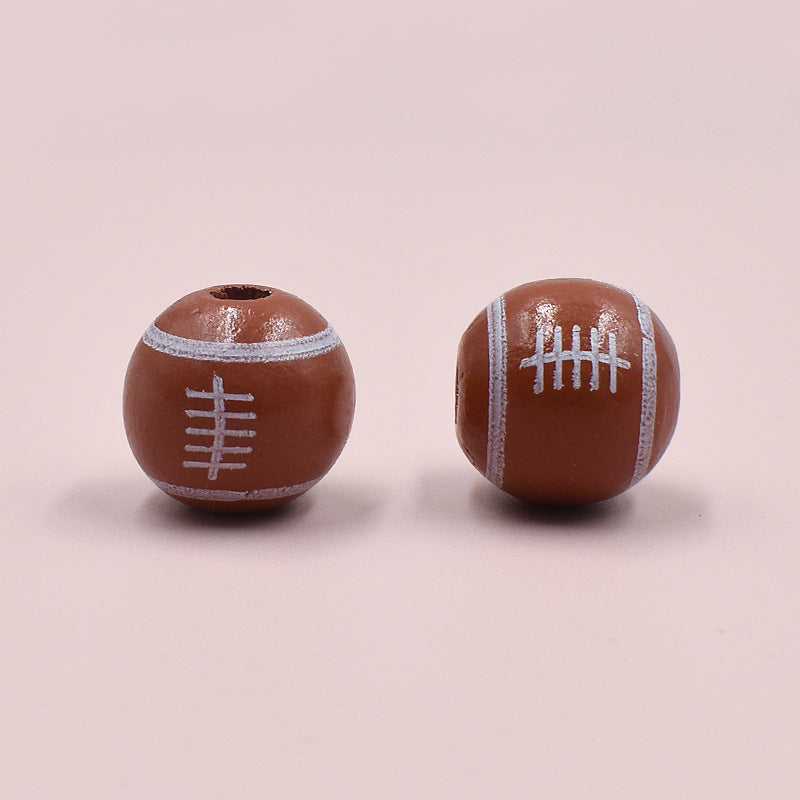 Wholesale 10PCS Creative Color Printed DIY Wooden Beads