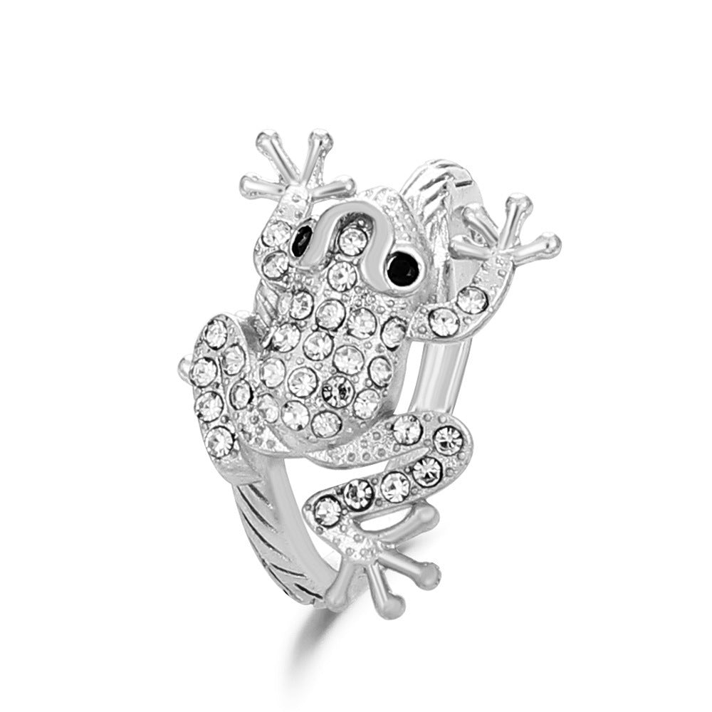 Wholesale Silver and gold diverse frog retro animal ring