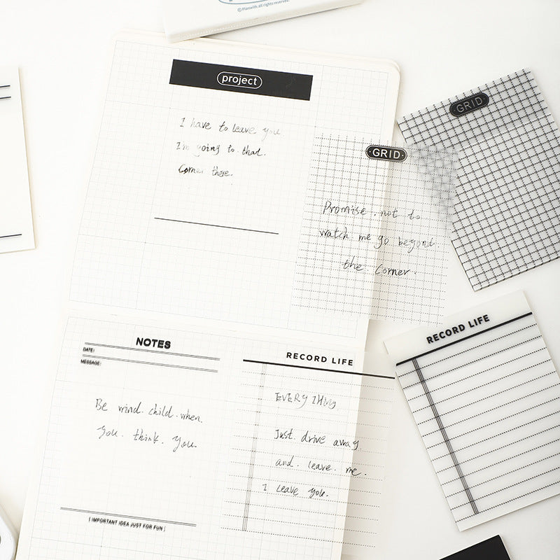 Wholesale Transparent Material Mesh Translucent Sticky Notes