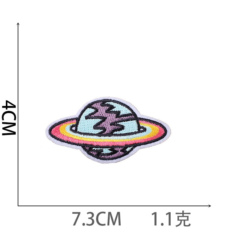 Wholesale Polyester Iron On Astronaut Embroidery Patches Space Rocket Planet Decorative Badges For Clothing Everyday Use