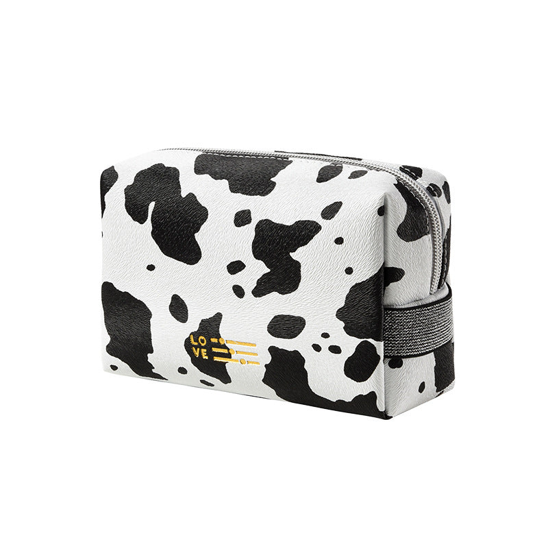 Wholesale Portable Storage Waterproof PU Cow Pattern Makeup Bag