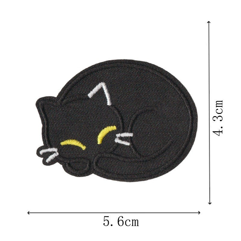 Wholesale Chic Black Cat Embroidered Patches Iron On Funny Mood Cat Set Of 9 For Clothing Repair And et Decoration