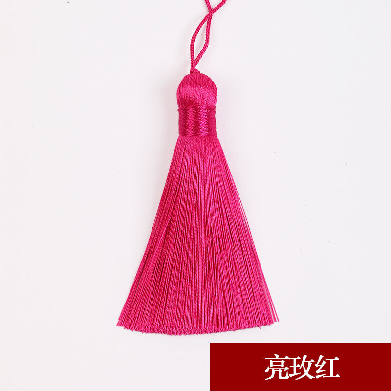 Wholesale 8CM Short Fat Vertical Ice Silk Small Tassel Hanging Ear Pendant