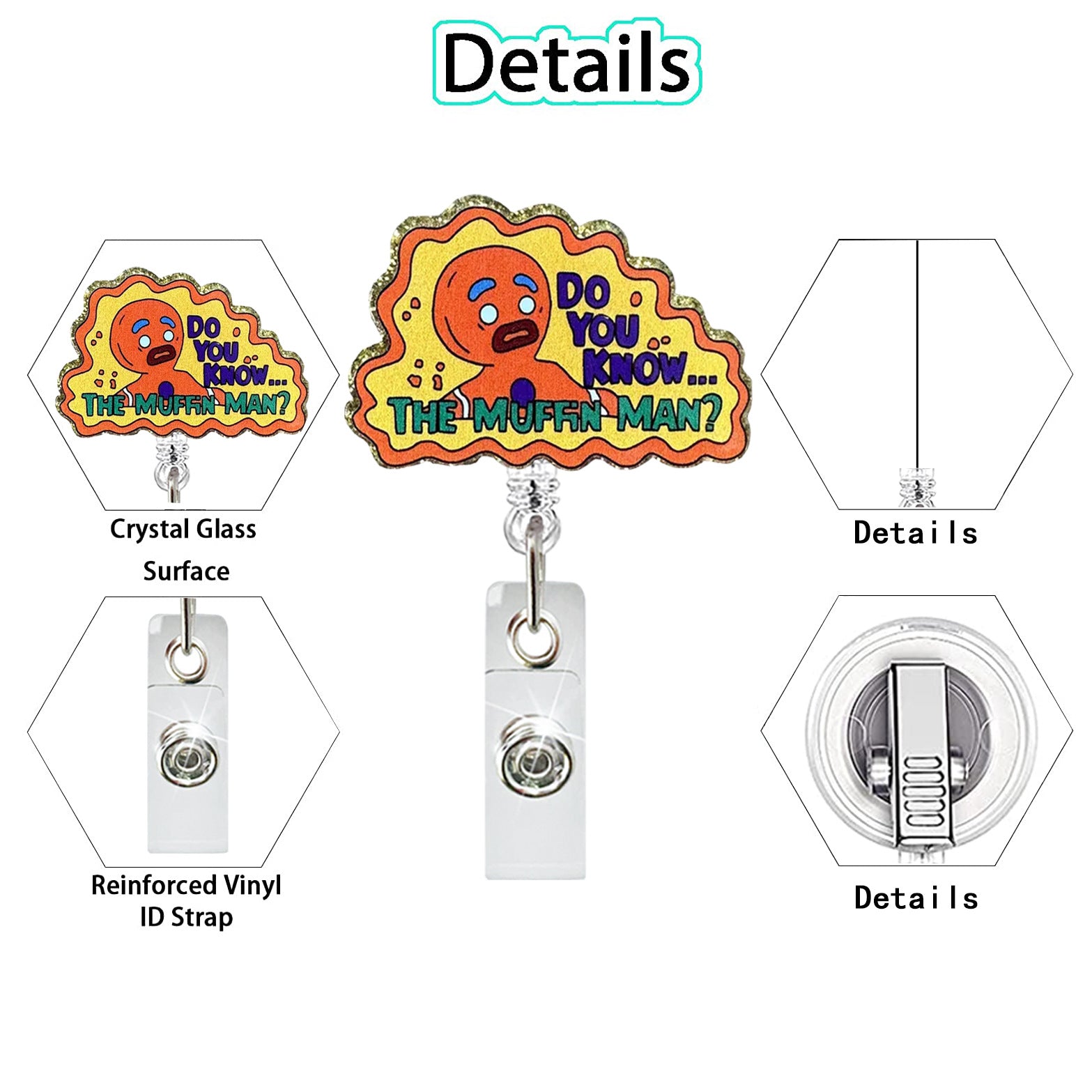 Wholesale Acrylic glitter doctor and nurse ID buckle easy pull buckle