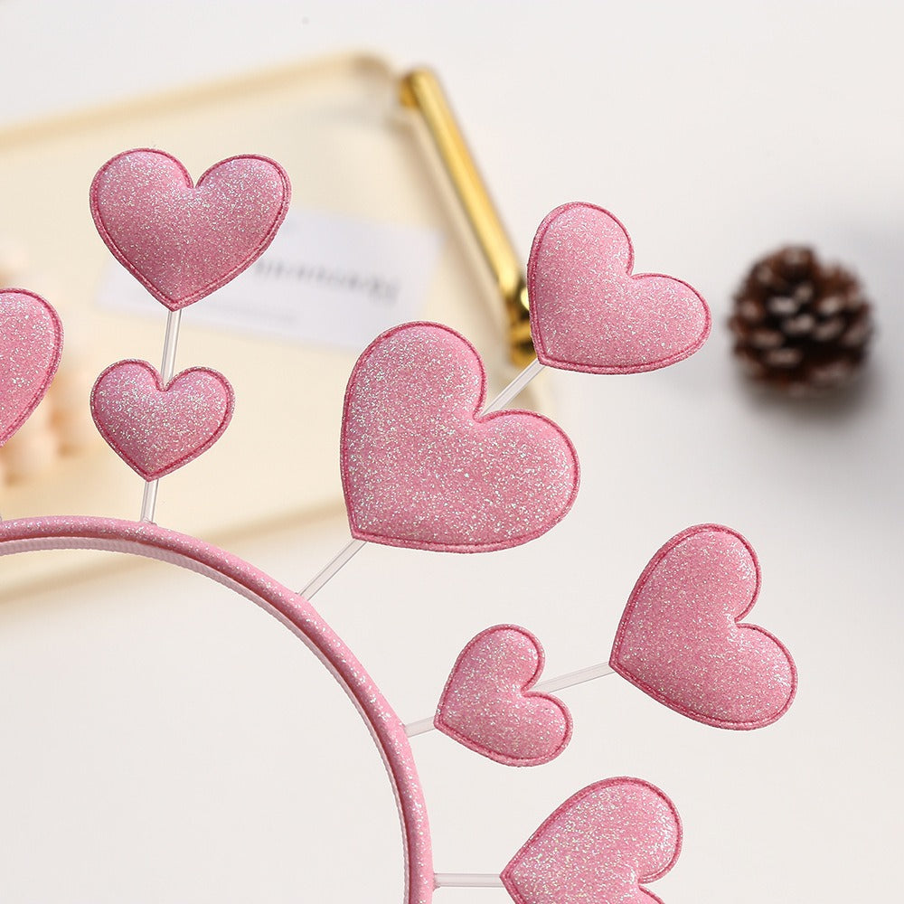 Wholesale Valentine's Day Sequins Peach Heart Headband Creative Wedding Party Dress Up Headwear