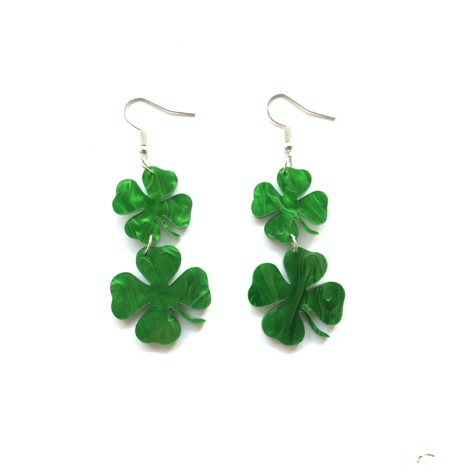 Wholesale Green Clover Leaf Earrings