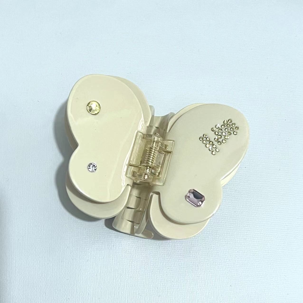 Wholesale Acetic Acid Rhinestone Hairpin  Butterfly Clip Girl Shark Clip