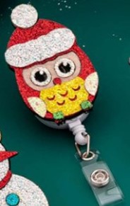 Wholesale Christmas Gift Felt 3D Santa Sock Badge Scroll Retractable Keychain